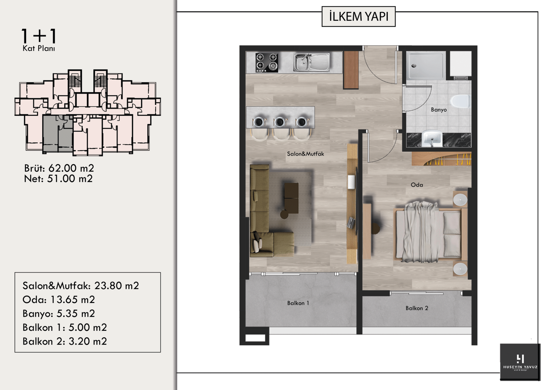 İlkem Flora / 1+1 / Mersin, Yenişehir  proje görseli
