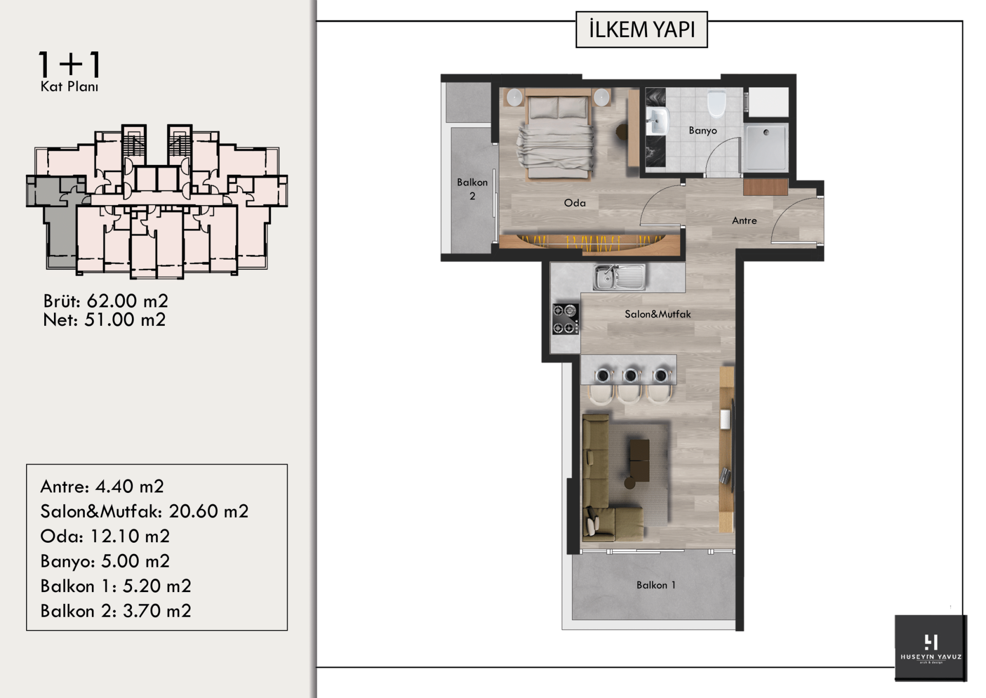 İlkem Flora / 1+1 / Mersin, Yenişehir  proje görseli