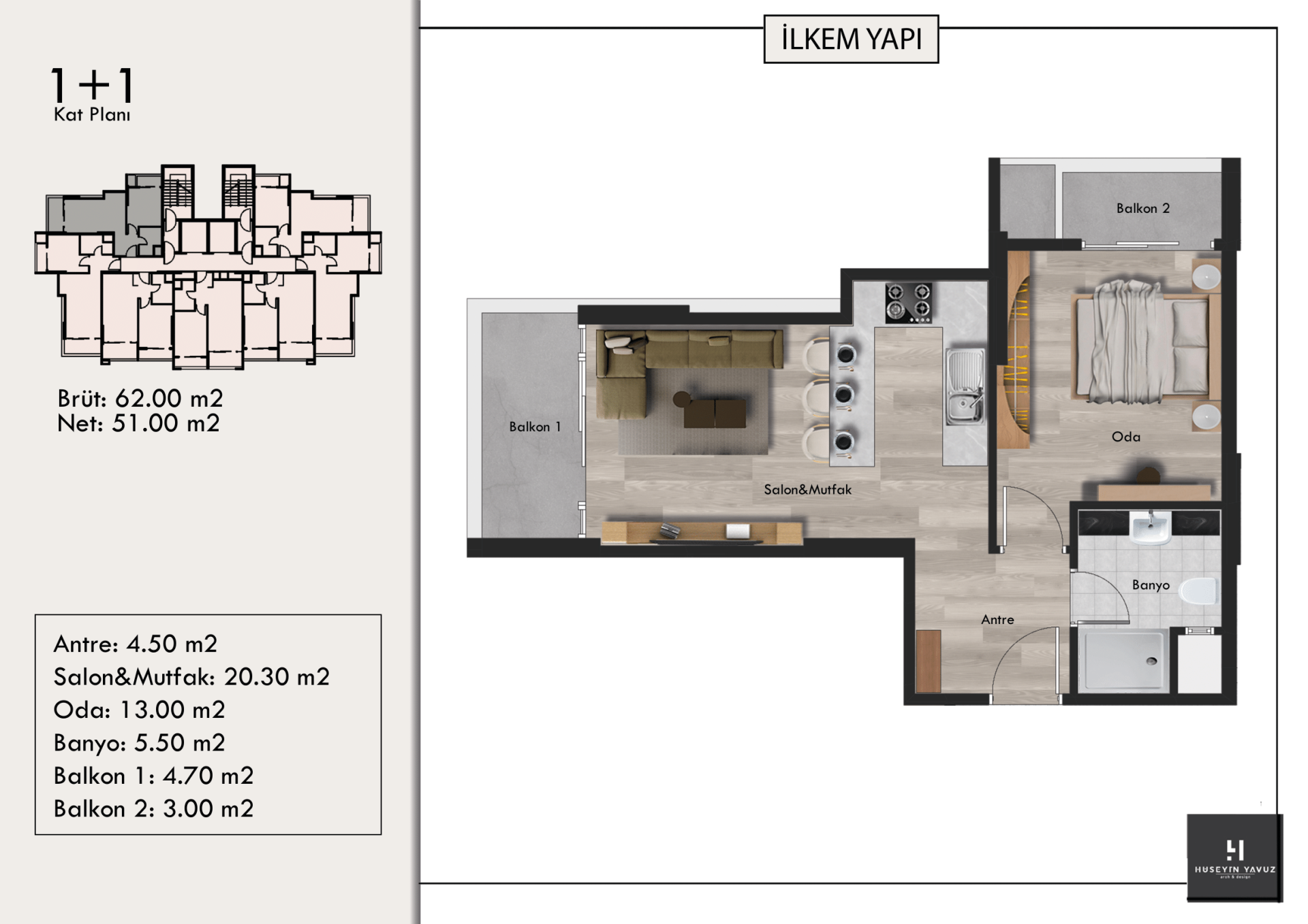 İlkem Flora / 1+1 / Mersin, Yenişehir  proje görseli