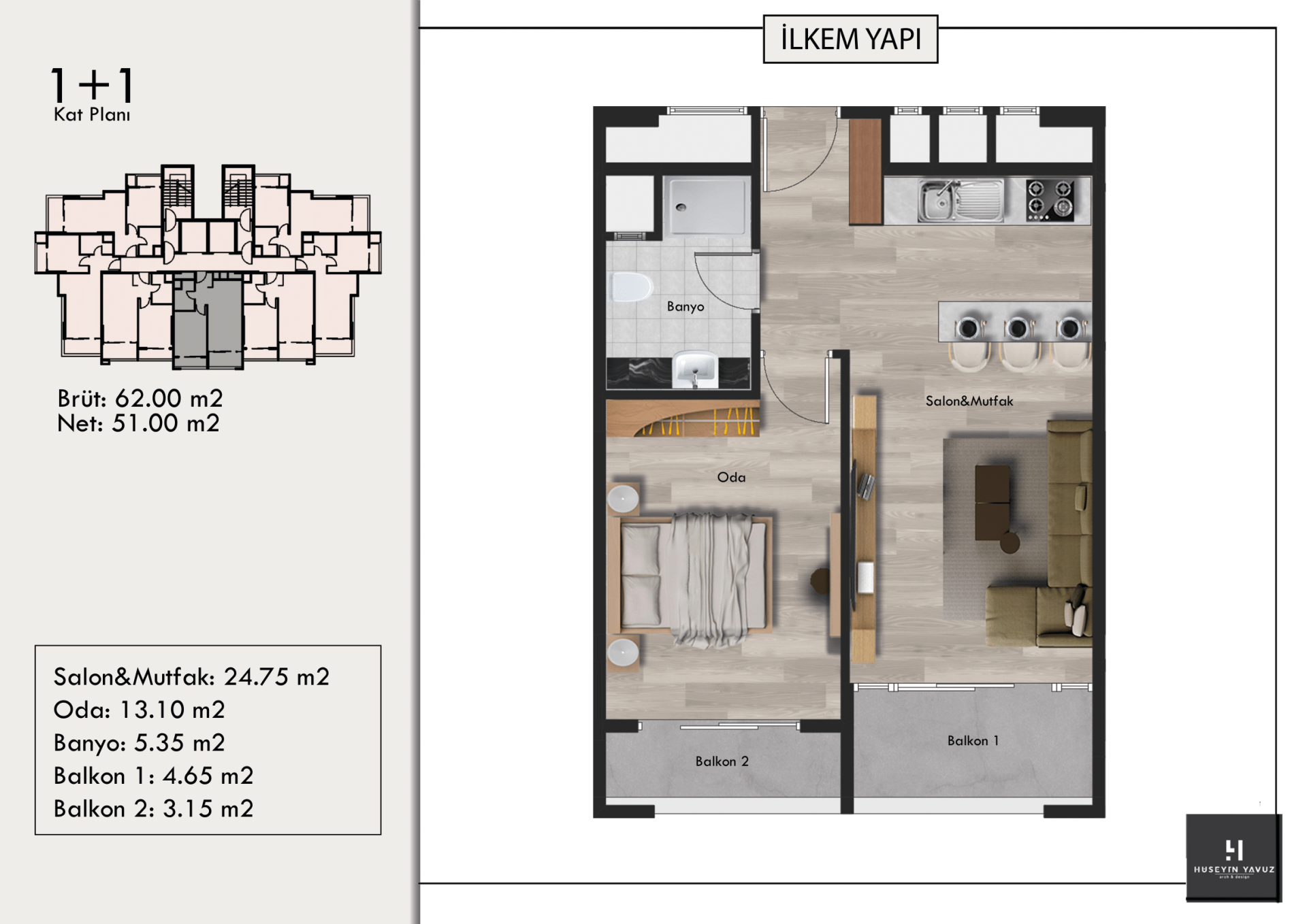 İlkem Flora / 1+1 / Mersin, Yenişehir  proje görseli