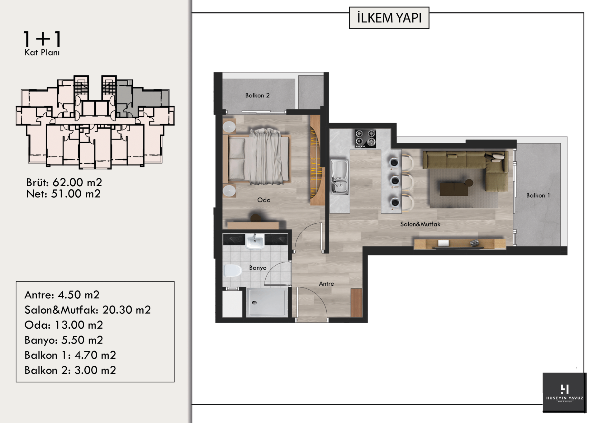 İlkem Flora / 1+1 / Mersin, Yenişehir  proje görseli