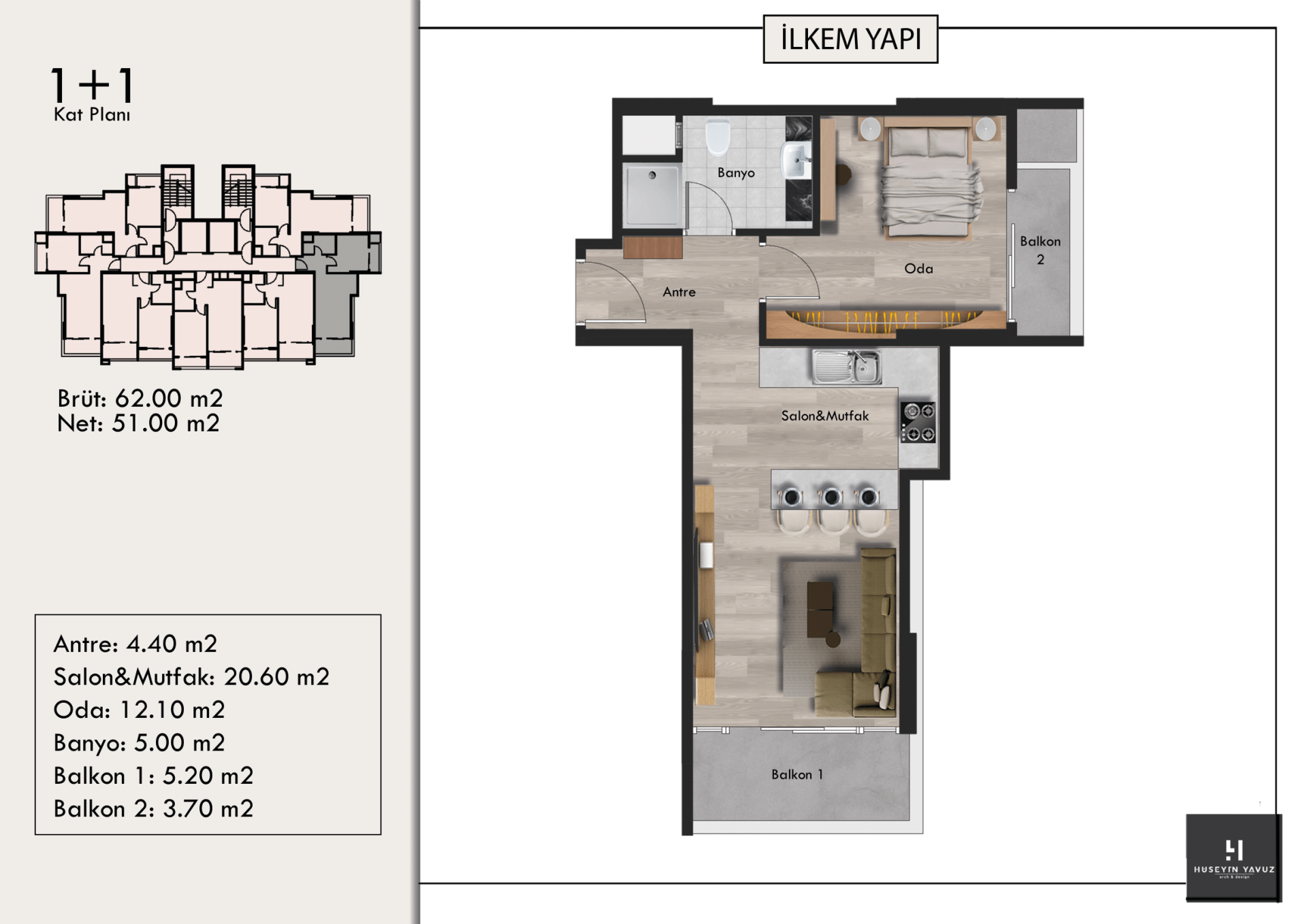 İlkem Flora / 1+1 / Mersin, Yenişehir  proje görseli