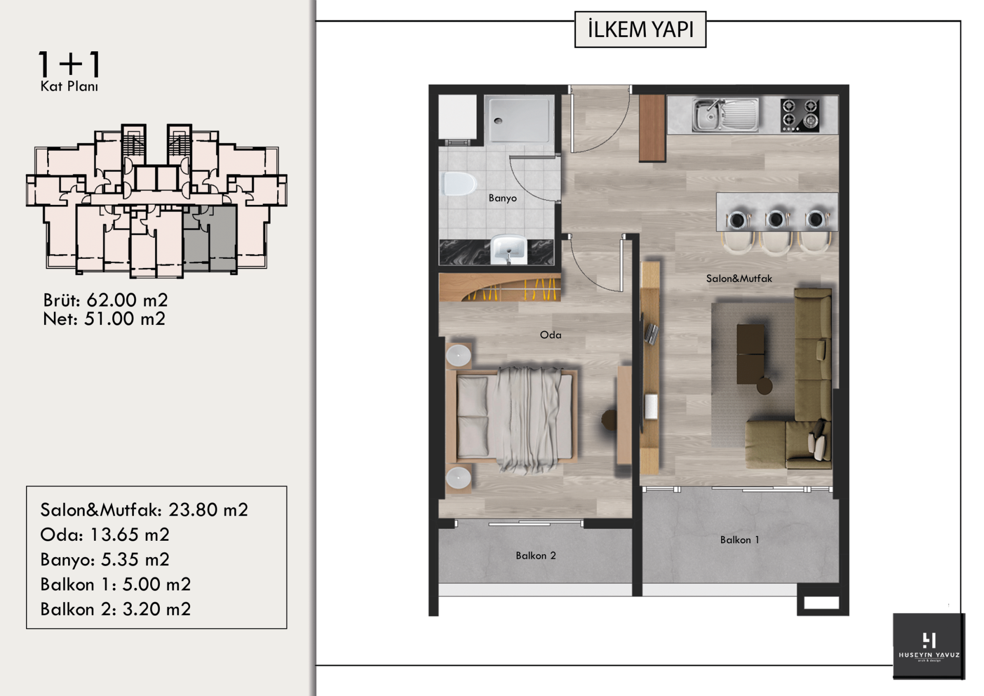 İlkem Flora / 1+1 / Mersin, Yenişehir  proje görseli
