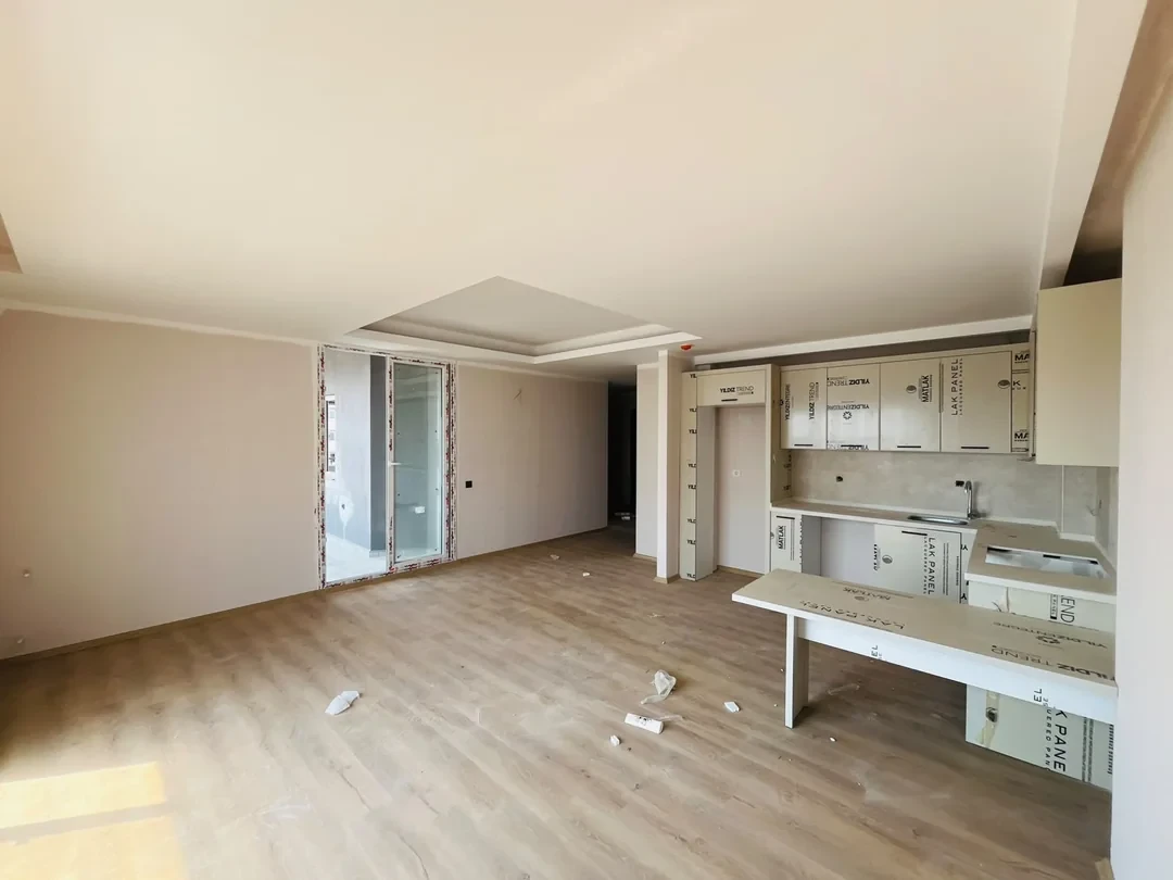Tömük Marshall 3+1 salon açık mutfak planı